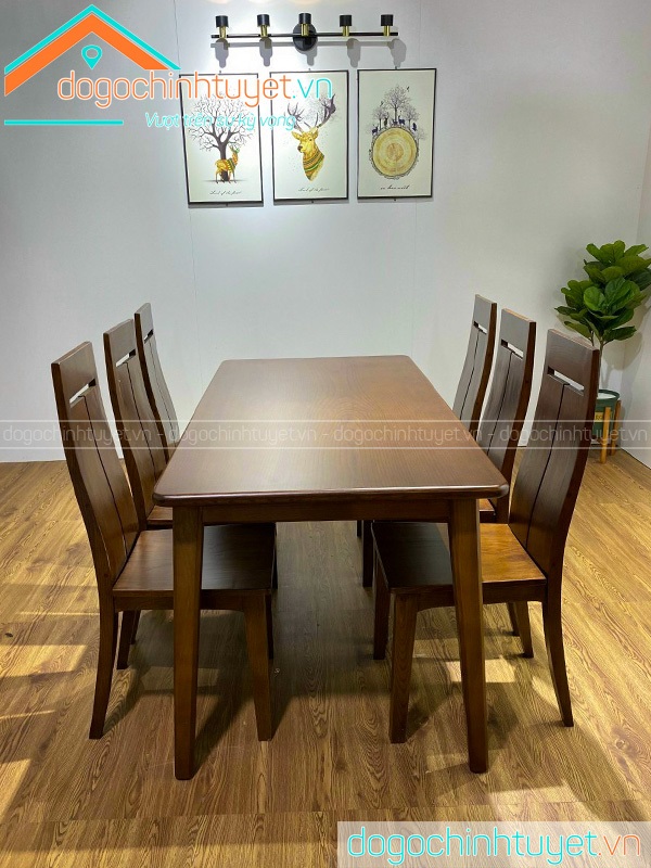 Bàn ghế ăn gỗ Sồi Thái Bình 3